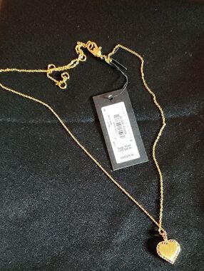 kate spade Gold Heart Pendant Necklace with Multicolor Accents
